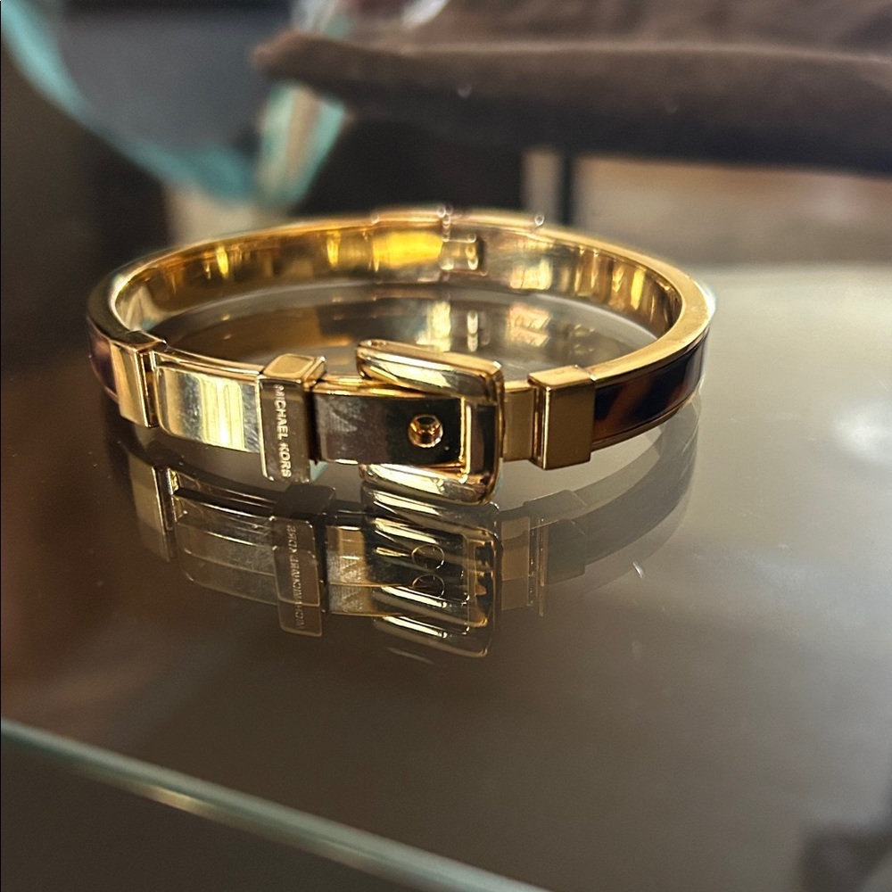 Michael Kors Gold and Tan Men's Bangle